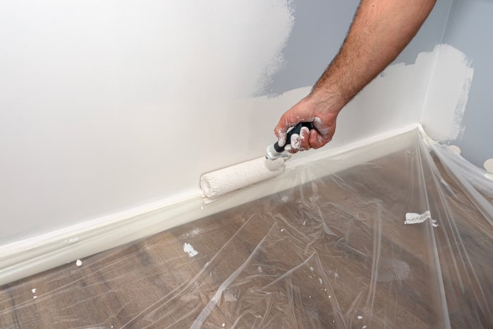 A Daniel Pro Painting, LLC painter cutting in trim on a Virginia Beach, VA job